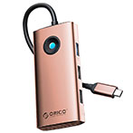 Orico 6-i-1 USB-C Hub (3xUSB-A/1xUSB-C/1xHDMI) Rose Gold