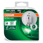 Osram Ultra Life H4 Pære t/Bilforlygte (60/55W) 2pk