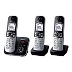 Panasonic KX-TG6821 Trådløs Telefon m/Base + 2 ekstra telfoner (1,8tm)