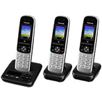 Panasonic KX-TGH723GS Fastnettelefon m/Dock (m/Telefonsvarer) 3pk - Sort