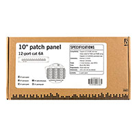 Patch panel Cat6a 10tm (Skrmet) 12 Port - Sort