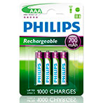 Philips AAA Genopladelig Batteri 700mAh (NiMH) 4pk