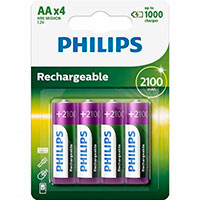 Philips Genopladelige AA batterier (2100mAh) 4-Pack