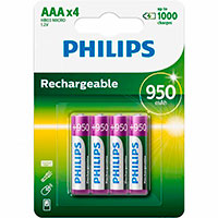Philips Genopladelige AAA batterier (950mAh) 4-Pack