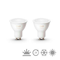 Philips Hue White Ambiance LED pære GU10 -5W (50W) 2-Pack