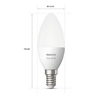 Philips Hue White Kerte LED pære E14 - 5,5W (40W) 2-Pack