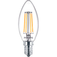 Philips Kerte LED filamentpære E14 Klar - 4,3W (40W)