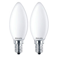 Philips Kerte LED pære E14 Mat - 2,2W (25W) 2-Pack