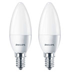 Philips Kerte LED pære E14 Mat - 4W (25W) 2-Pack