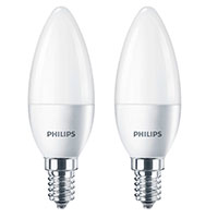 Philips Kerte LED pære E14 Mat - 4W (25W) 2-Pack