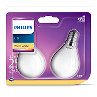 Philips Krone LED pre E14 Mat - 2,2W (25W) 2-Pack