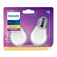 Philips Krone LED pære E27 Mat - 2,2W (25W) 2-Pack