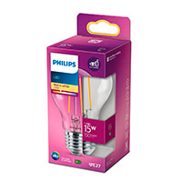 Philips LED filament pære E27 Klar - 1,5W (15W)