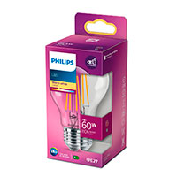 Philips LED filament pære E27 Klar - 7W (60W)
