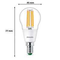 Philips LED Krone Filament Pre E14  - 2,3W (40W) Varm hvid