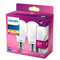 Philips LED pre E27 Mat - 4,5W (40W) 2-Pack