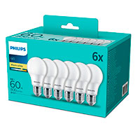 Philips LED pre E27 Mat - 8W (60W) 6-Pack