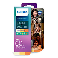 Philips SceneSwitch LED filament pære E27 Klar - 7,5W (60W)