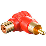 Phono adapter High Grade Vinklet - Guld (Rød)