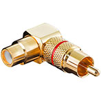 Phono adapter High Grade Vinklet - Guld (Rød)