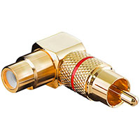 Phono adapter High Grade Vinklet - Guld (Rd)