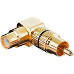 Phono adapter High Grade Vinklet - Guld (Sort)