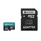 Platinet Micro SDHC kort 32GB m/adapter (UHS-I)