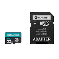 Platinet Micro SDHC kort 32GB m/adapter (UHS-I)