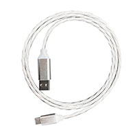 Platinet USB-C Kabel m/LED - 1m (USB-C/USB-A) Hvid