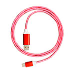 Platinet USB-C Kabel m/LED - 1m (USB-C/USB-A) Rød