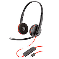 Poly Plantronics Blackwire C3220 UC Stereo Headset (USB-C) Sort