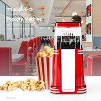 Popcornmaskine 1200W (Hot Air) Rd - Nedis