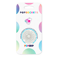 Popsockets Greb m/stand - Clear Glitter Silver