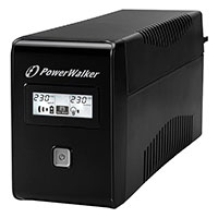 PowerWalker VI 650 LCD UPS Ndstrmforsyning 650VA 360W (2x Schuko udtag)
