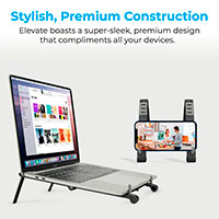 Promate Elevate Aluminum Origami Laptop/Tablet Stand - Gr