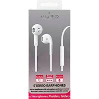 Puro In-Ear Headset m/flad ledning - Hvid