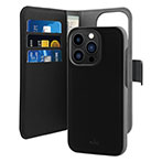 Puro iPhone 14 Pro Wallet Cover (Eco-Leather) Sort