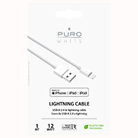 Puro USB-A til Lightning kabel 1m - USB 3.1 (MFI) Hvid