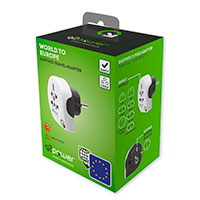 Q2 Power Rejseadapter m/USB - Verden til Europa