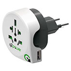 Q2 Power Rejseadapter m/USB - Verden til Schweiz/Italien
