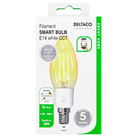 Qnect Smart Home Kerte LED filament pære E14 - 4,5W (40W)