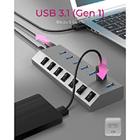 RaidSonic USB Hub m/Adapter - 7 porte (7xUSB 3.0)