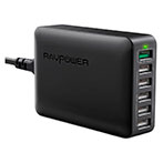 RAVpower USB lader Quick Charge 60W (6xUSB-A) Sort