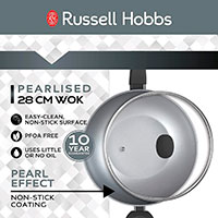 Russell Hobbs Pearlised Wok m/lg (28cm)