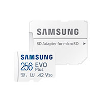 Samsung EVO Plus 2021 microSD 256GB A2 V30 (UHS-I) m/adapter