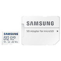 Samsung EVO Plus 2021 microSDXC 512GB V30 A2 (UHS-I) m/Adapter