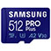 Samsung PRO Plus 2021 microSD 512GB A2 V30 (UHS-I) m/adapter