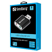 Sandberg Stereo Lydkort (USB-A/3,5mm)