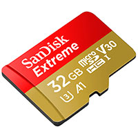 SanDisk Extreme Micro SDHC Kort 32 GB V30 A1 m/Adapter (UHS-I)