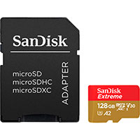 SanDisk Extreme Micro SDXC Kort 128GB V30 A2 (UHS-I)
